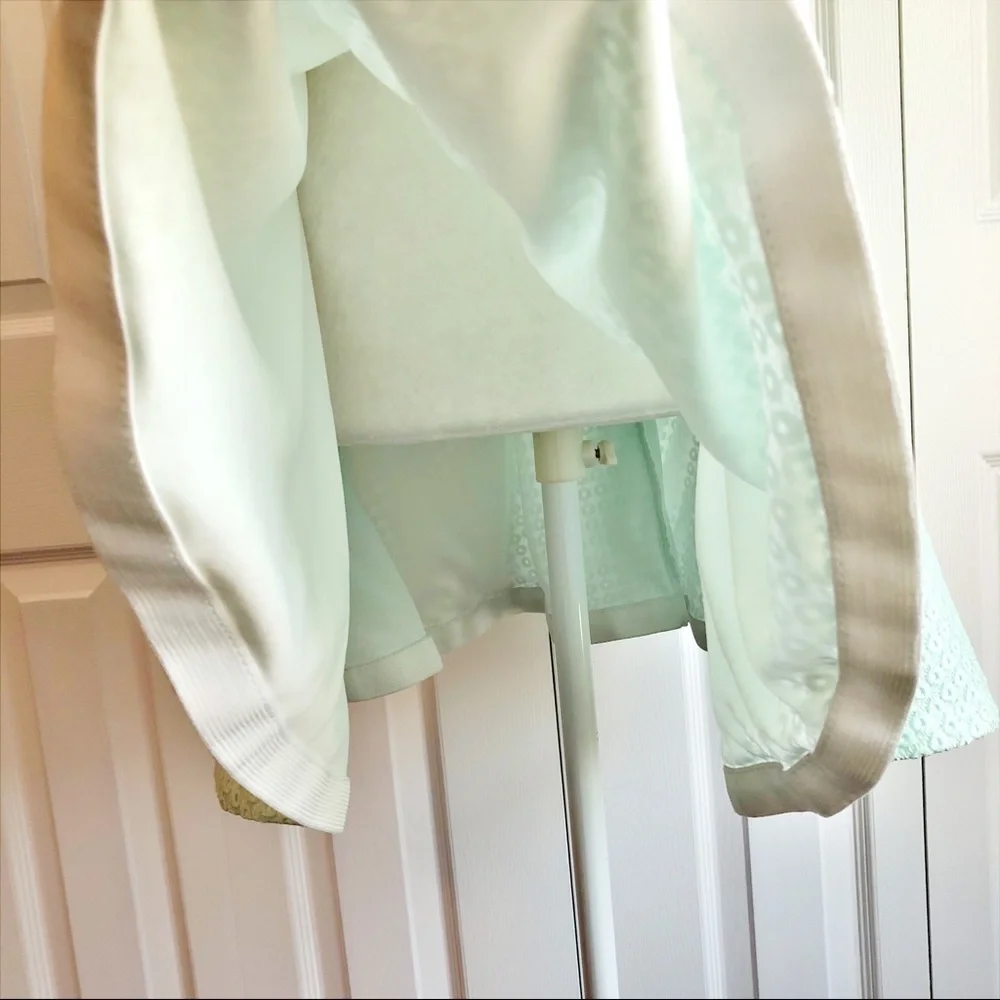 B. Darlin Juniors' Mint Green Fit & Flare Lace Dot Eyelet Dress - Picture 10 of 16
